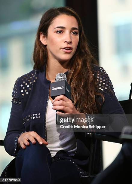 Olympic gymnast Aly Raisman speaks at The Build Series Presents Aly Raisman at AOL HQ on October 24, 2016 in New York City.