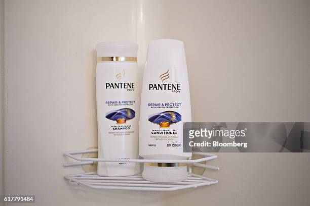 Procter & Gamble Co. Pantene brand shampoo and conditioner are arranged for a photograph in Tiskilwa, Illinois, U.S., on Monday, Oct. 24, 2016....