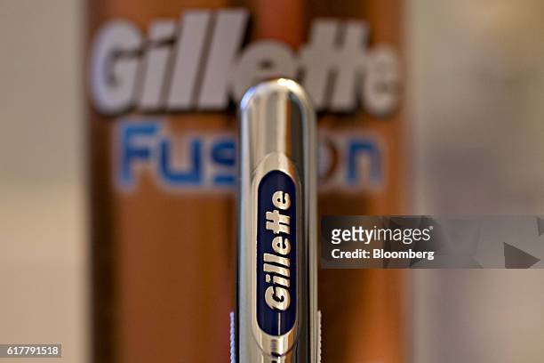 Procter & Gamble Co. Gillette brand razor is arranged for a photograph in Tiskilwa, Illinois, U.S., on Monday, Oct. 24, 2016. Procter & Gamble Co. Is...