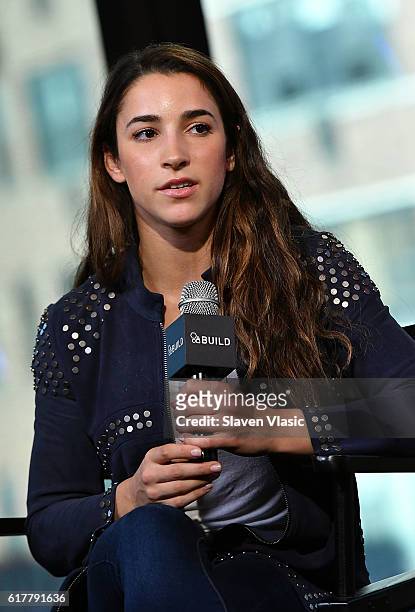 Olympic gold medalist Aly Raisman visits AOL BUILD to talk about her decorated gymnastics career at AOL HQ on October 24, 2016 in New York City.