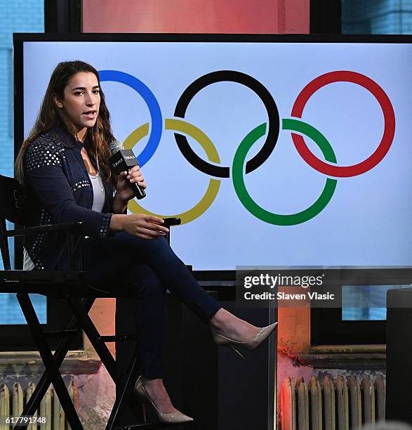 Olympic gold medalist Aly Raisman visits AOL BUILD to talk about her decorated gymnastics career at AOL HQ on October 24, 2016 in New York City.