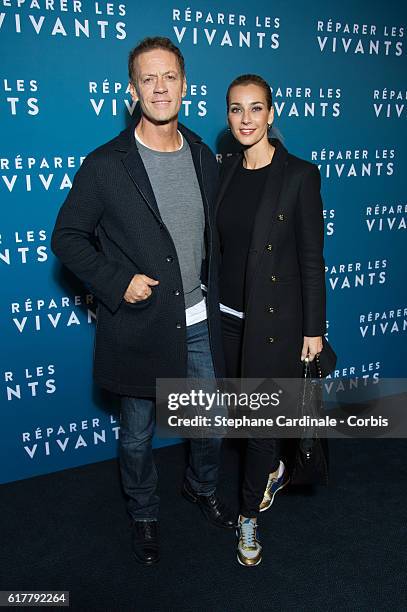 Rocco Siffredi and his wife Rosa Caracciolo attend the "Reparer Les Vivants" : Paris Premiere on October 24, 2016 in Paris, France.