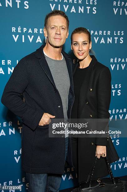 Rocco Siffredi and his wife Rosa Caracciolo attend the "Reparer Les Vivants" : Paris Premiere on October 24, 2016 in Paris, France.