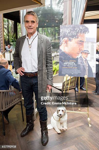 Actor Jeremy Irons attends 'HFPA Luncheon with Jeremy Irons' at Culina Restaurant on October 24, 2016 in Los Angeles, California.