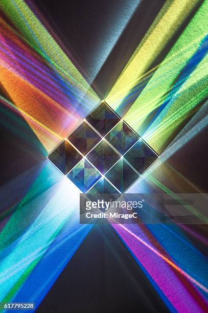 colorful spectrum and cube prisms - x ray image fotografías e imágenes de stock