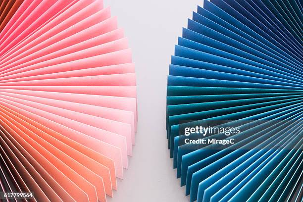 colorful paper pages - data comparison stock pictures, royalty-free photos & images