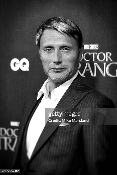 Mads Mikkelsen attends the red carpet launch event for "Doctor Strange" on October 24, 2016 in London, United Kingdom.