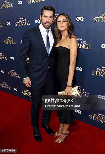 Scott Adkins and Lisa Adkins attend the red carpet launch event for "Doctor Strange" on October 24, 2016 in London, United Kingdom.