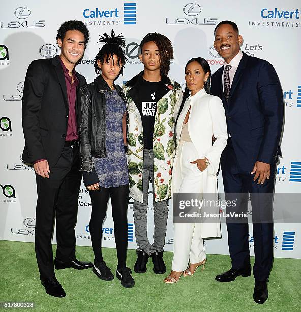 Trey Smith, Willow Smith, Jaden Smith, Jada Pinkett Smith and Will Smith attend the 26th annual EMA Awards at Warner Bros. Studios on October 22,...