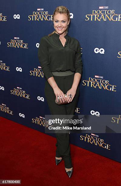 Camilla Kerslake attends the red carpet launch event for "Doctor Strange" on October 24, 2016 in London, United Kingdom.
