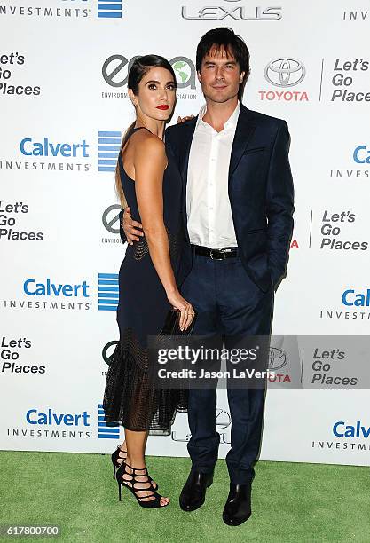 Actress Nikki Reed and actor Ian Somerhalder attend the 26th annual EMA Awards at Warner Bros. Studios on October 22, 2016 in Burbank, California.