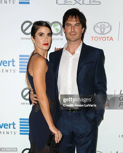 Actress Nikki Reed and actor Ian Somerhalder attend the 26th annual EMA Awards at Warner Bros. Studios on October 22, 2016 in Burbank, California.