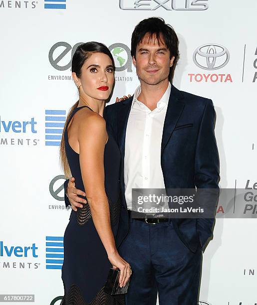 Actress Nikki Reed and actor Ian Somerhalder attend the 26th annual EMA Awards at Warner Bros. Studios on October 22, 2016 in Burbank, California.