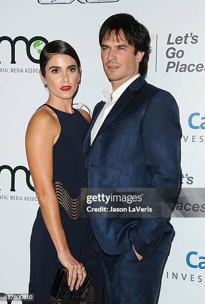 Actress Nikki Reed and actor Ian Somerhalder attend the 26th annual EMA Awards at Warner Bros. Studios on October 22, 2016 in Burbank, California.