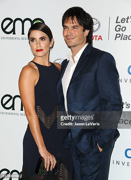 Actress Nikki Reed and actor Ian Somerhalder attend the 26th annual EMA Awards at Warner Bros. Studios on October 22, 2016 in Burbank, California.