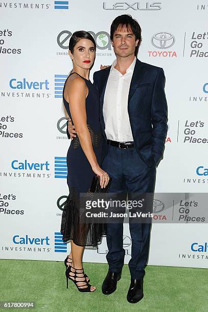 Actress Nikki Reed and actor Ian Somerhalder attend the 26th annual EMA Awards at Warner Bros. Studios on October 22, 2016 in Burbank, California.