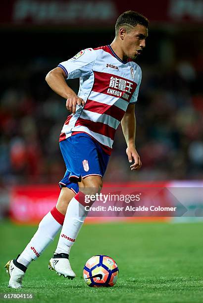 Ezequiel Ponce of Granada CF in action during the match between Granada CF vs Sporting Gijon as part of La Liga at Nuevo los Carmenes Stadium on...