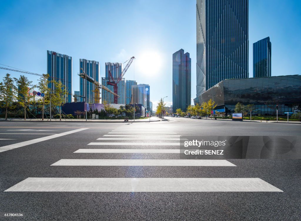 City traffic, intersection, zebra crossing