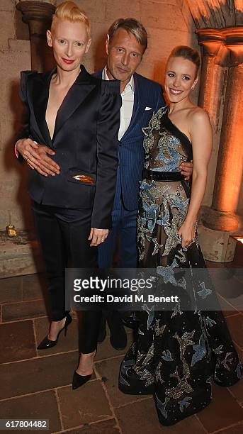 Tilda Swinton, Mads Mikkelsen and Rachel McAdams attend Marvel Studios and British GQ hosted reception in The Cloisters at Westminster Abbey, to...