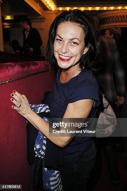 Singer Lio attends "L'Heureux Elu" theater play premiere at Theatre de La Madeleine on October 24, 2016 in Paris, France.