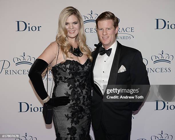 Christina Bott and John Murphy attends the 2016 Princess Grace Awards Gala with presenting sponsor Christian Dior Couture at Cipriani 25 Broadway on...