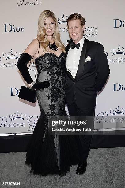 Christina Bott and John Murphy attend the 2016 Princess Grace Awards Gala with presenting sponsor Christian Dior Couture at Cipriani 25 Broadway on...