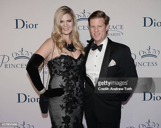 Christina Bott and John Murphy attend the 2016 Princess Grace Awards Gala with presenting sponsor Christian Dior Couture at Cipriani 25 Broadway on...