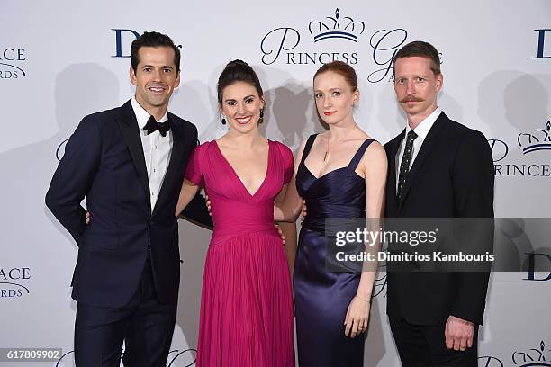 Dancers Tiler Peck, Robert Fairchild, Gillian Murphy and Ethan Stiefel attend the 2016 Princess Grace Awards Gala with presenting sponsor Christian...