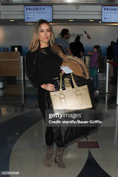 Zulay Henao is seen at LAX on October 24, 2016 in Los Angeles, California.