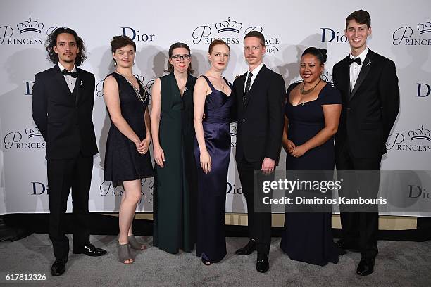 Cameron Quevedo, Beryl Allee, Gillian Murphy, Ethan Stiefel, Candy Guinea, and Gordon Straub attend the 2016 Princess Grace Awards Gala with...