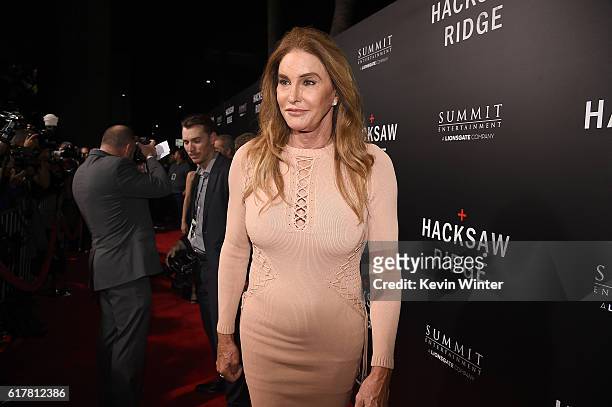 Caitlyn Jenner attends the screening of Summit Entertainment's "Hacksaw Ridge" at Samuel Goldwyn Theater on October 24, 2016 in Beverly Hills,...
