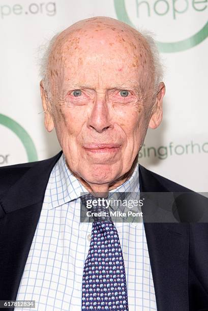 Molecular Biologist Dr. James Watson attends the 10th Anniversary Sing For Hope Gala at Tribeca Rooftop on October 24, 2016 in New York City.