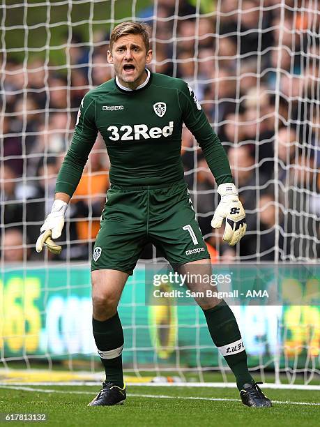 Robert Green of Leeds United during the Sky Bet Championship match between Wolverhampton Wanderers and Leeds United at Molineux on October 22, 2016...