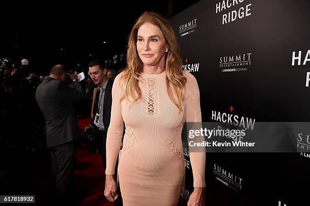 Caitlyn Jenner attends the screening of Summit Entertainment's "Hacksaw Ridge" at Samuel Goldwyn Theater on October 24, 2016 in Beverly Hills,...