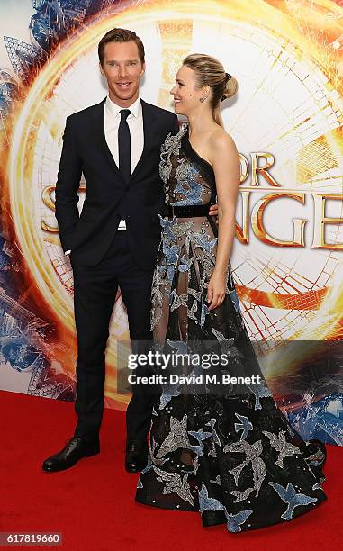 Benedict Cumberbatch and Rachel McAdams attend a fan screening of "Doctor Strange" at Odeon Leicester Square on October 24, 2016 in London, England.
