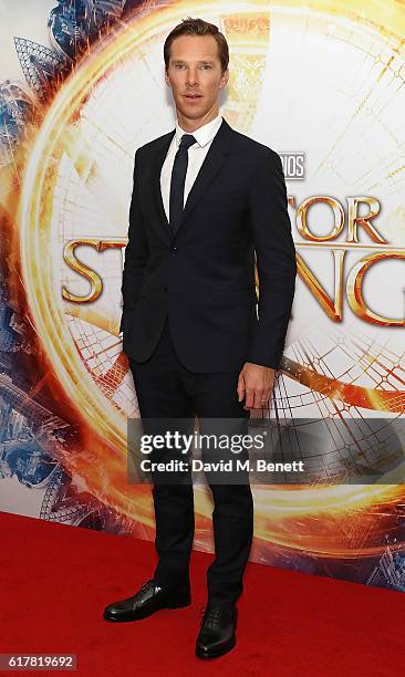 Benedict Cumberbatch attends a fan screening of "Doctor Strange" at Odeon Leicester Square on October 24, 2016 in London, England.