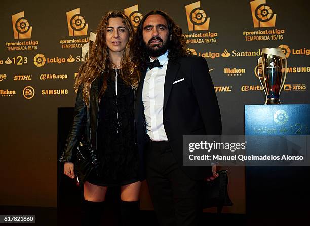 Juan Pablo Sorin and Sol Alac attend the LFP Soccer Awards Gala 2016 at Palacio de Congresos on October 24, 2016 in Valencia, Spain.