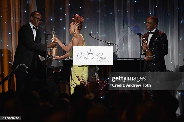Princess Grace Statue Award Recipient Camille A. Brown speaks onstage during the 2016 Princess Grace Awards Gala with presenting sponsor Christian...