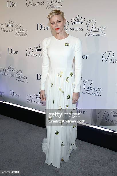 Her Serene Highness Princess Charlene of Monaco attends the 2016 Princess Grace Awards Gala with presenting sponsor Christian Dior Couture at...