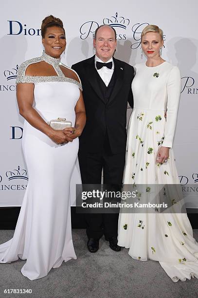 Queen Latifah, His Serene Highness Prince Albert II of Monaco, and Her Serene Highness Princess Charlene of Monaco attend the 2016 Princess Grace...