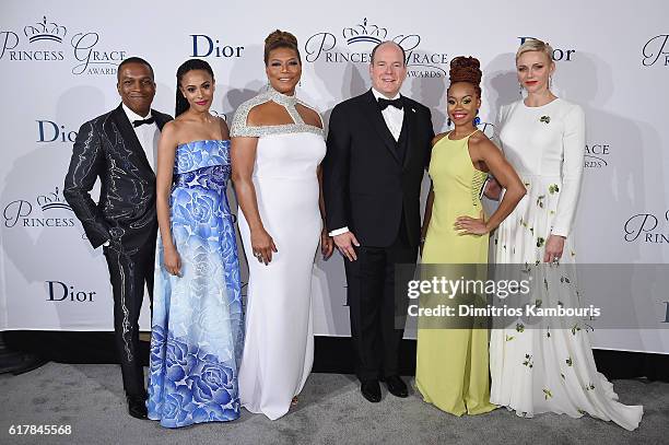 Leslie Odom Jr., Nicolette Robinson, Queen Latifah, His Serene Highness Prince Albert II of Monaco, Camille A. Brown, and Her Serene Highness...