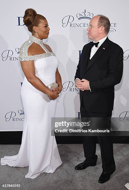 Queen Latifah and His Serene Highness Prince Albert II of Monaco attend the 2016 Princess Grace Awards Gala with presenting sponsor Christian Dior...