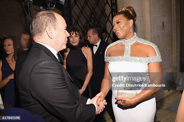 His Serene Highness Prince Albert II of Monaco and Queen Latifah attend the 2016 Princess Grace Awards Gala with presenting sponsor Christian Dior...