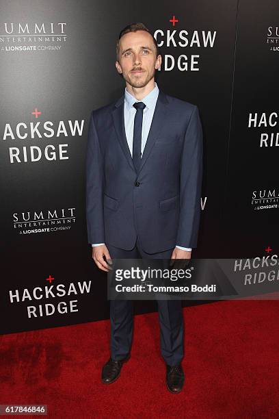 Benedict Hardie attends the screening of Summit Entertainment's "Hacksaw Ridge" at Samuel Goldwyn Theater on October 24, 2016 in Beverly Hills,...