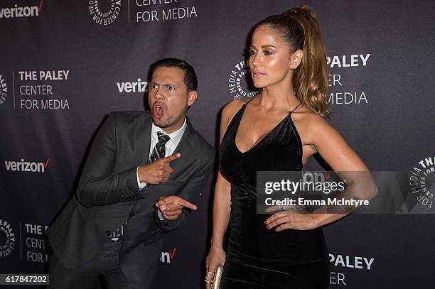 Personalities Luis Sandoval and Jackie Guerrido arrive at The Paley Center for Media's Hollywood Tribute to Hispanic Achievements in Television event...