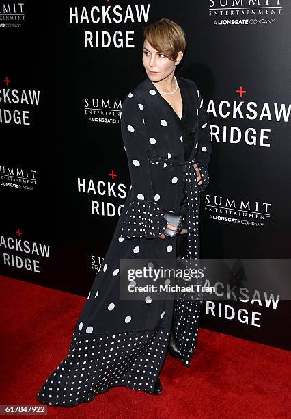 Noomi Rapace arrives at the Los Angeles premiere of "Hacksaw Ridge" held at Samuel Goldwyn Theater on October 24, 2016 in Beverly Hills, California.