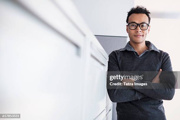 portrait of mid adult man in office - male 30 stock pictures, royalty-free photos & images