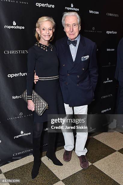 Linda Lindenbaum and Capser Lindenbaum attend the Aperture Foundation 2016 Fall Benefit at The Edison Ballroom on October 24, 2016 in New York City.