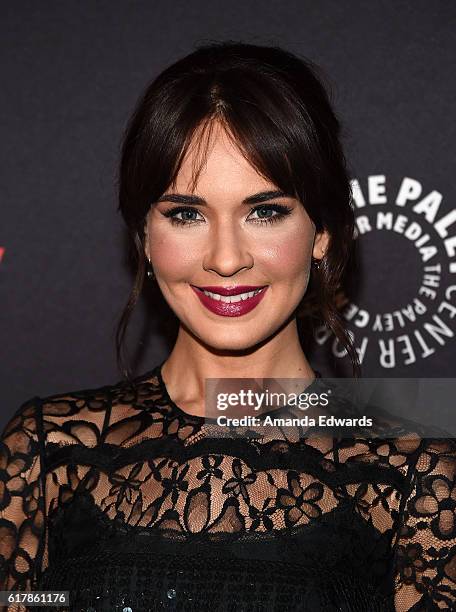 Actress Adriana Louvier arrives at The Paley Center for Media's Hollywood Tribute to Hispanic Achievements in Television event at the Beverly...