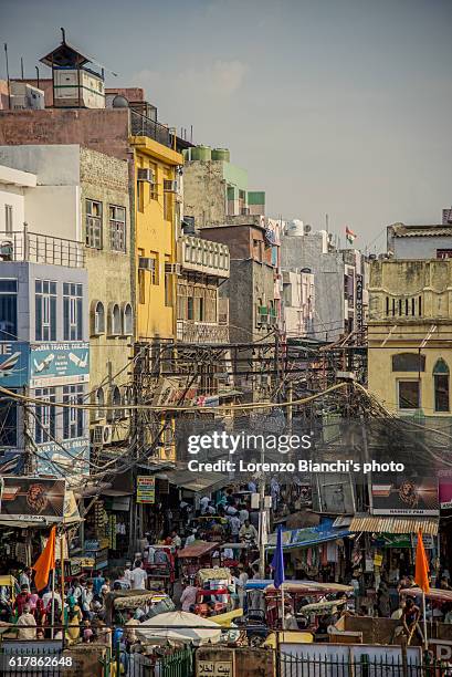 old delhi, chandni chowk, india - chandni chowk stockfoto's en -beelden